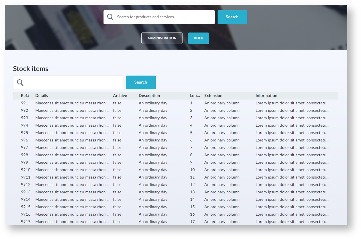 New table section look