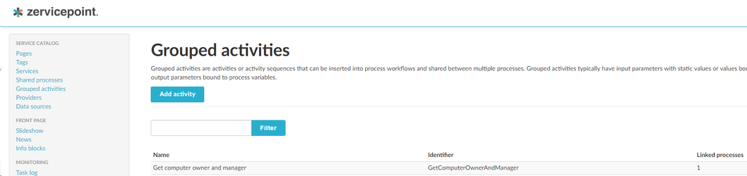 Grouped activities add new