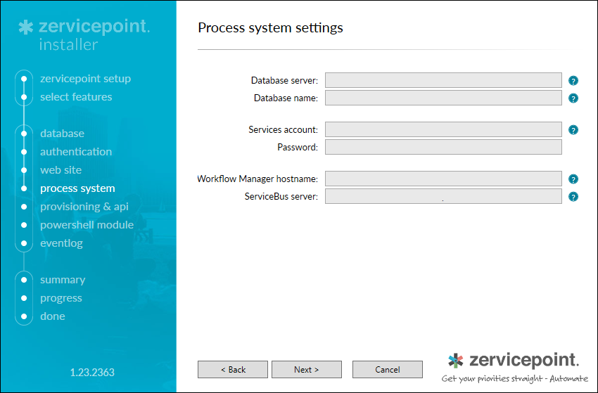 Process System Settings