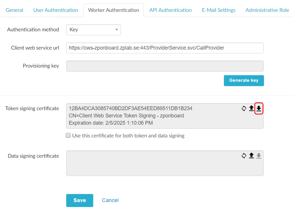 downloadtokensigningcertificate