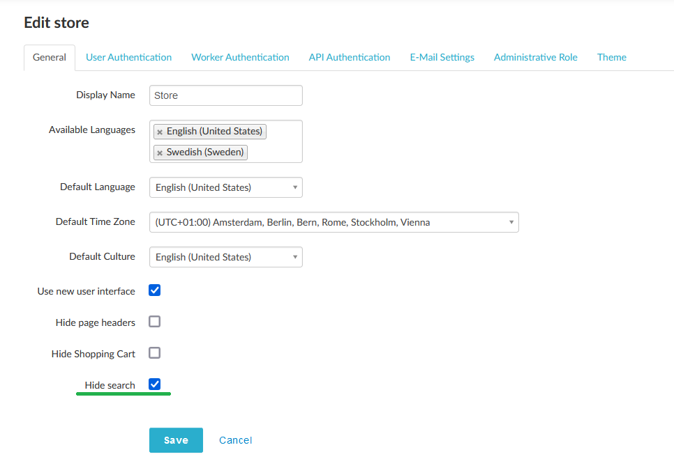 Setting for toggling search bar