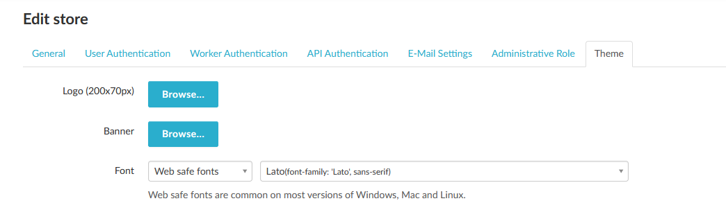 Setting for customizing font in AdminWeb