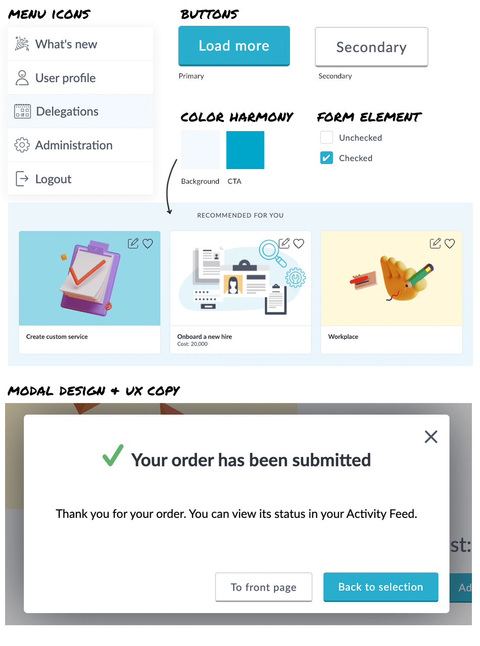 User web style updates